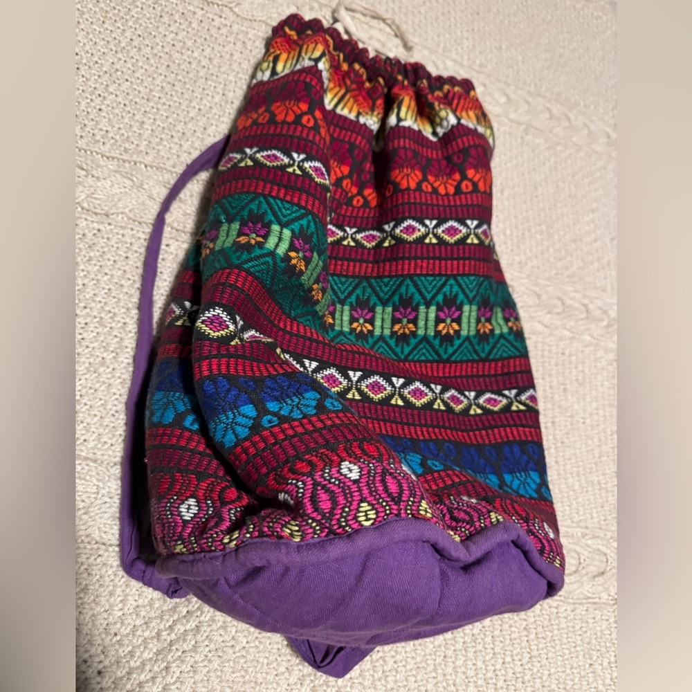Colorful Patterned Drawstring Backpack - Picture 3 of 7